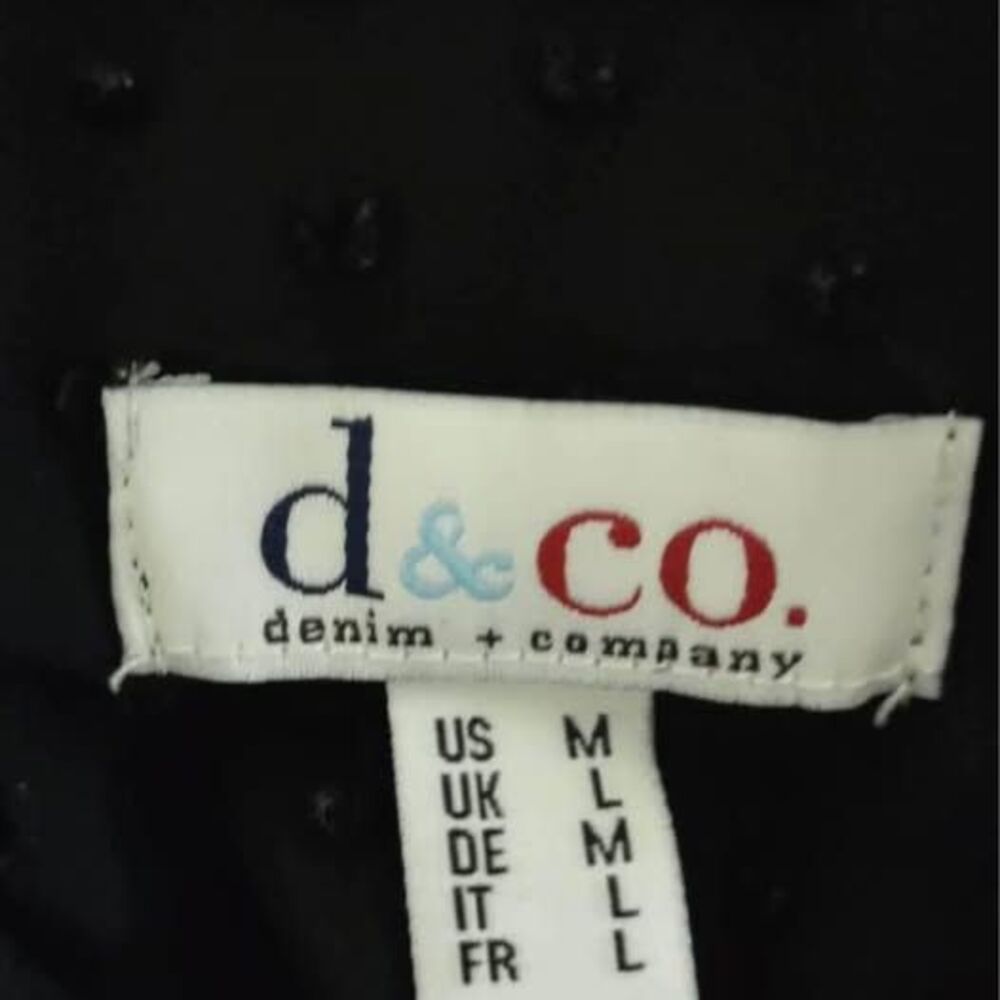 Blouse Medium Denim & Company Sheer Button 21”=pit-pit 28”=length C2728 - Picture 6 of 6